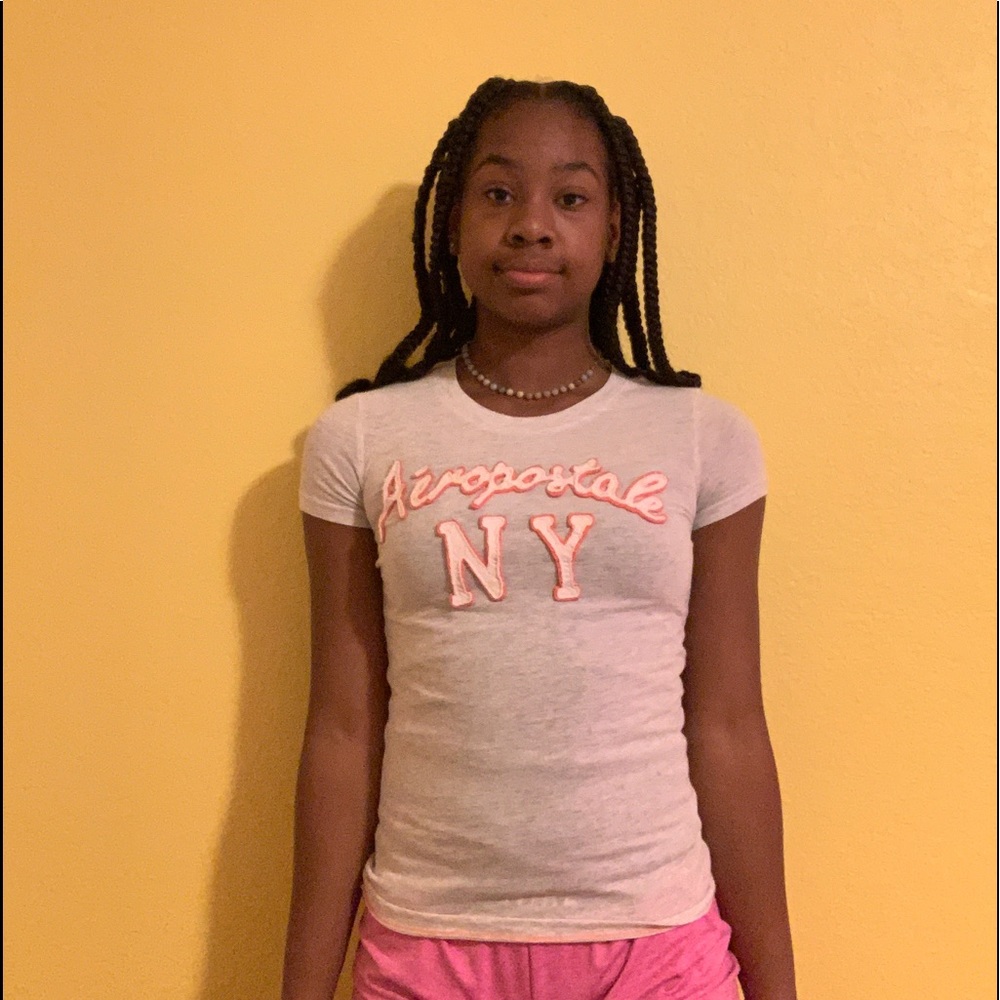 WHITE AND PINK AEROPOSTALE TOP.